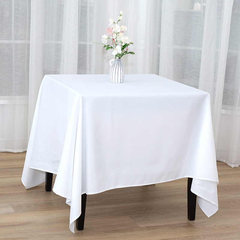 Quadratum Polyester solidum color nuptialem convivium in mensuram tablecloths