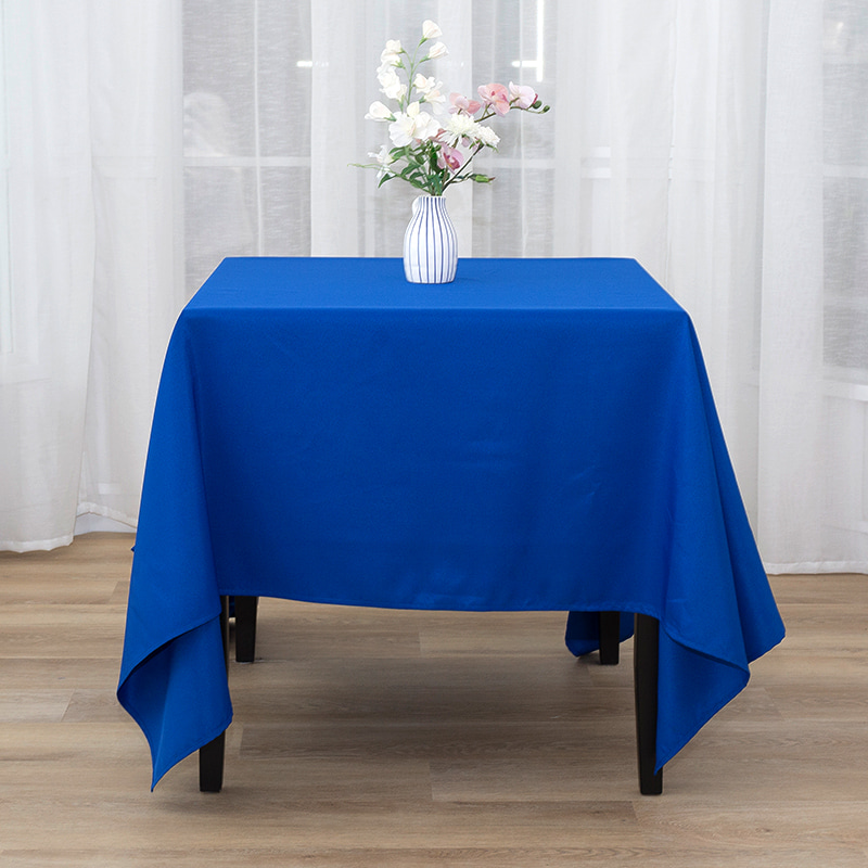 Quadratum Polyester solidum color nuptialem convivium in mensuram tablecloths