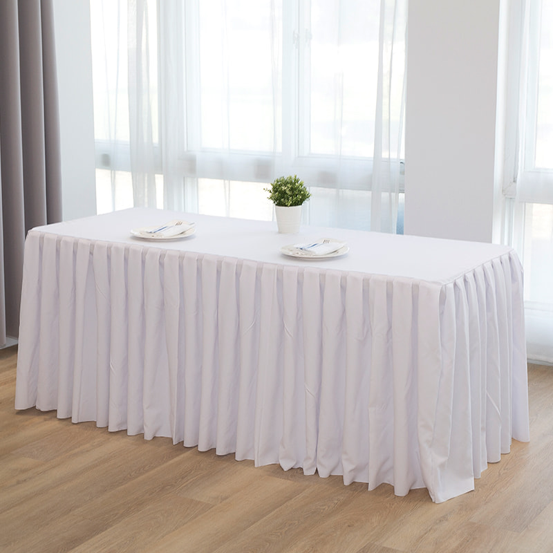CC P. de gravibus weft yarn solidum color ruffled table oram