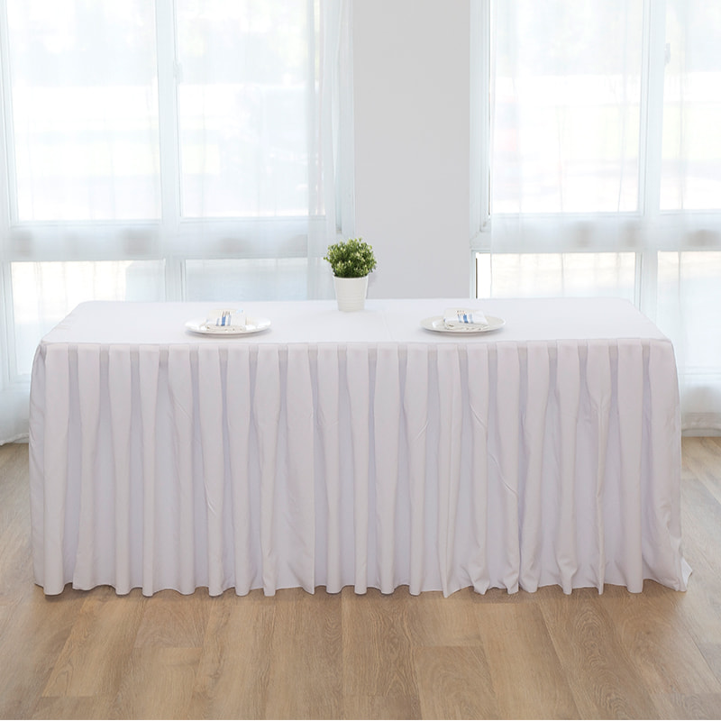 CC P. de gravibus weft yarn solidum color ruffled table oram