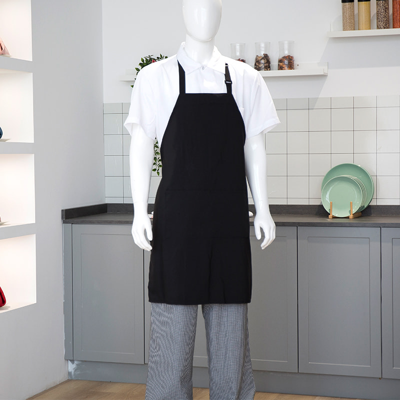 33x27 '' solidum color polyester collo colla Apron cum loculos et Puga pyga