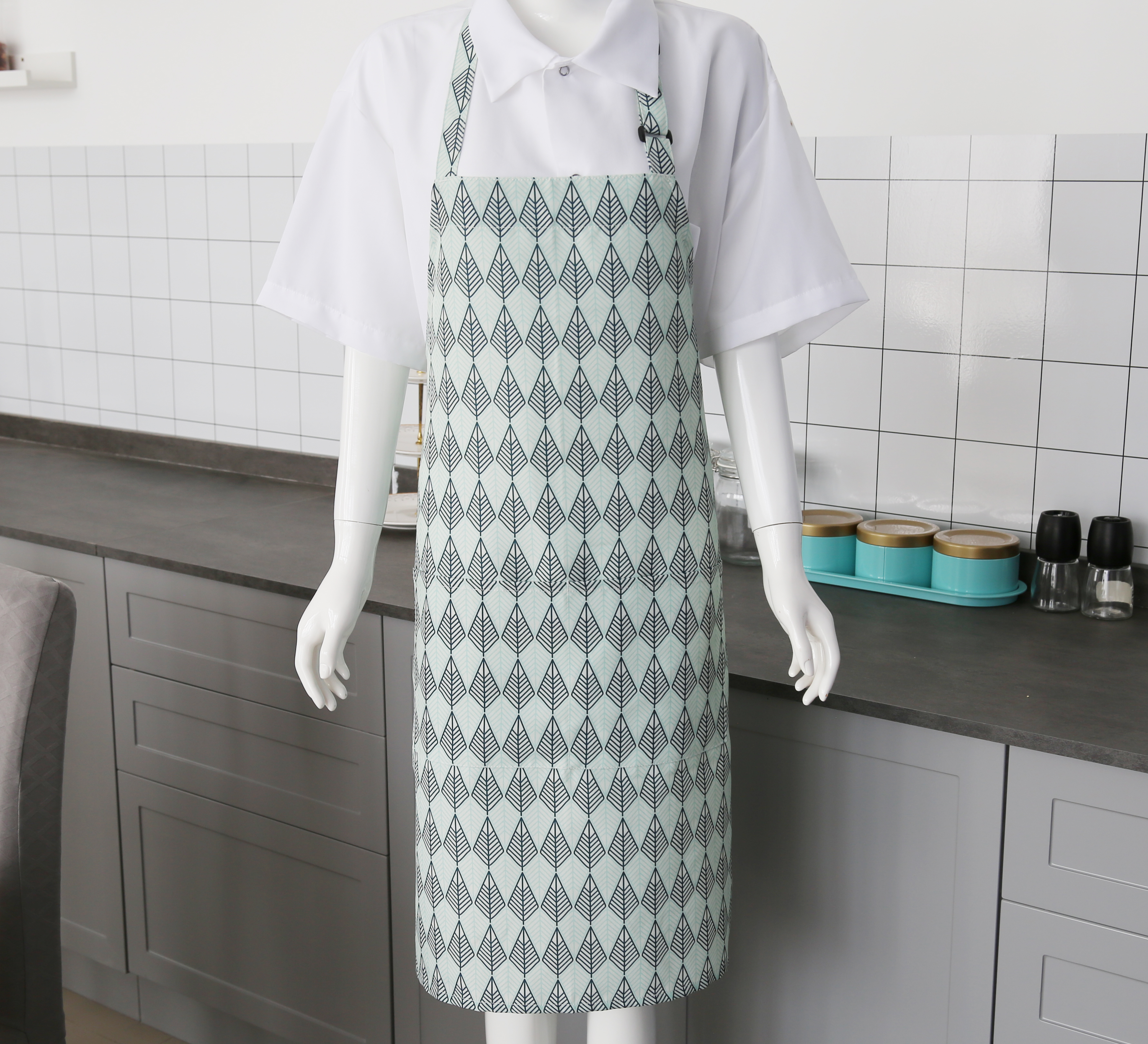 Folium typis APRON cum Pockets et Novifacta button