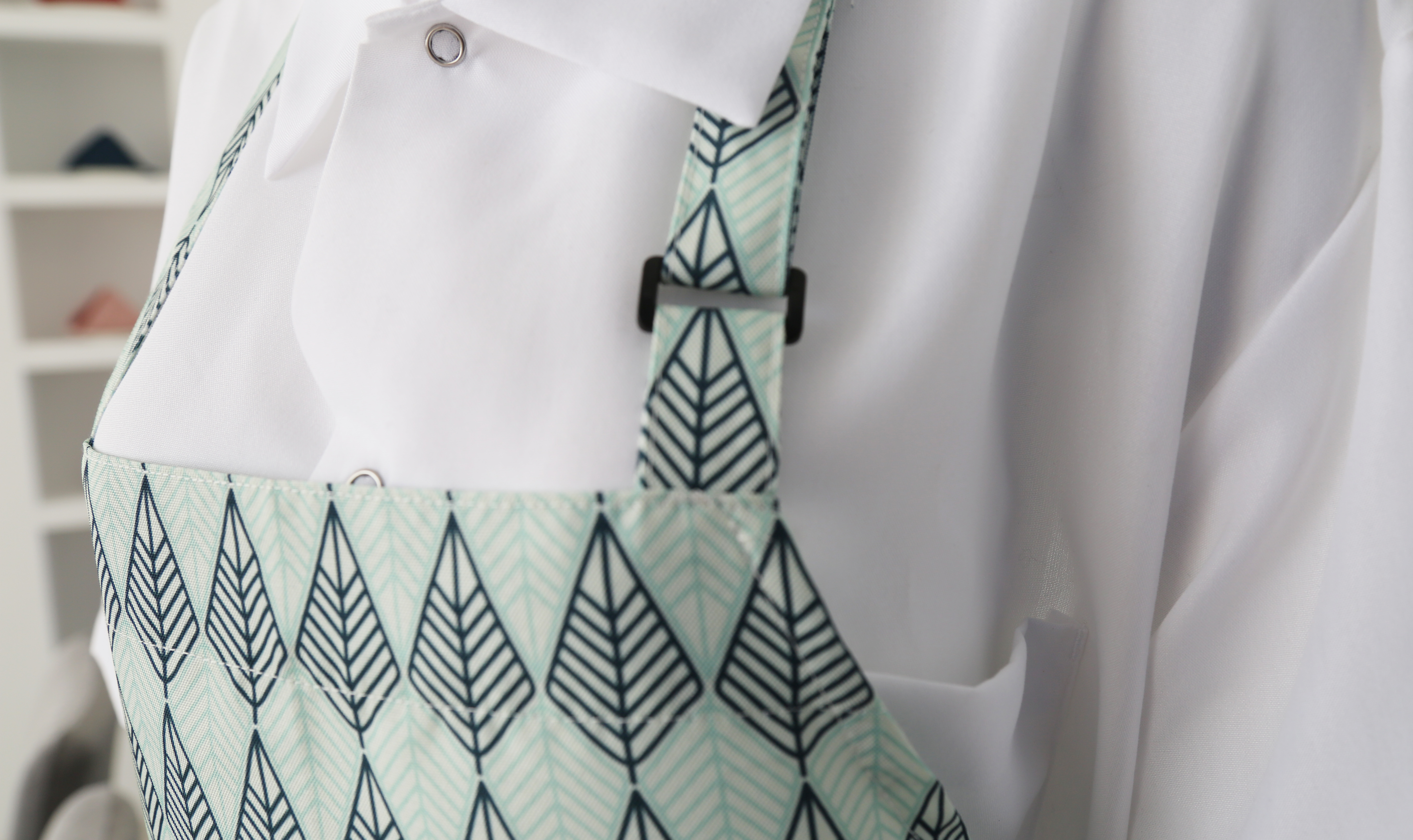 Folium typis APRON cum Pockets et Novifacta button