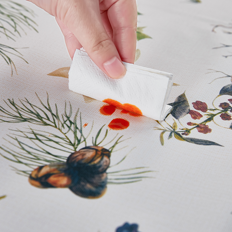 Pinus exemplar IMPERVIUS et oleum-probationem PVC Tableoth ad Christmas