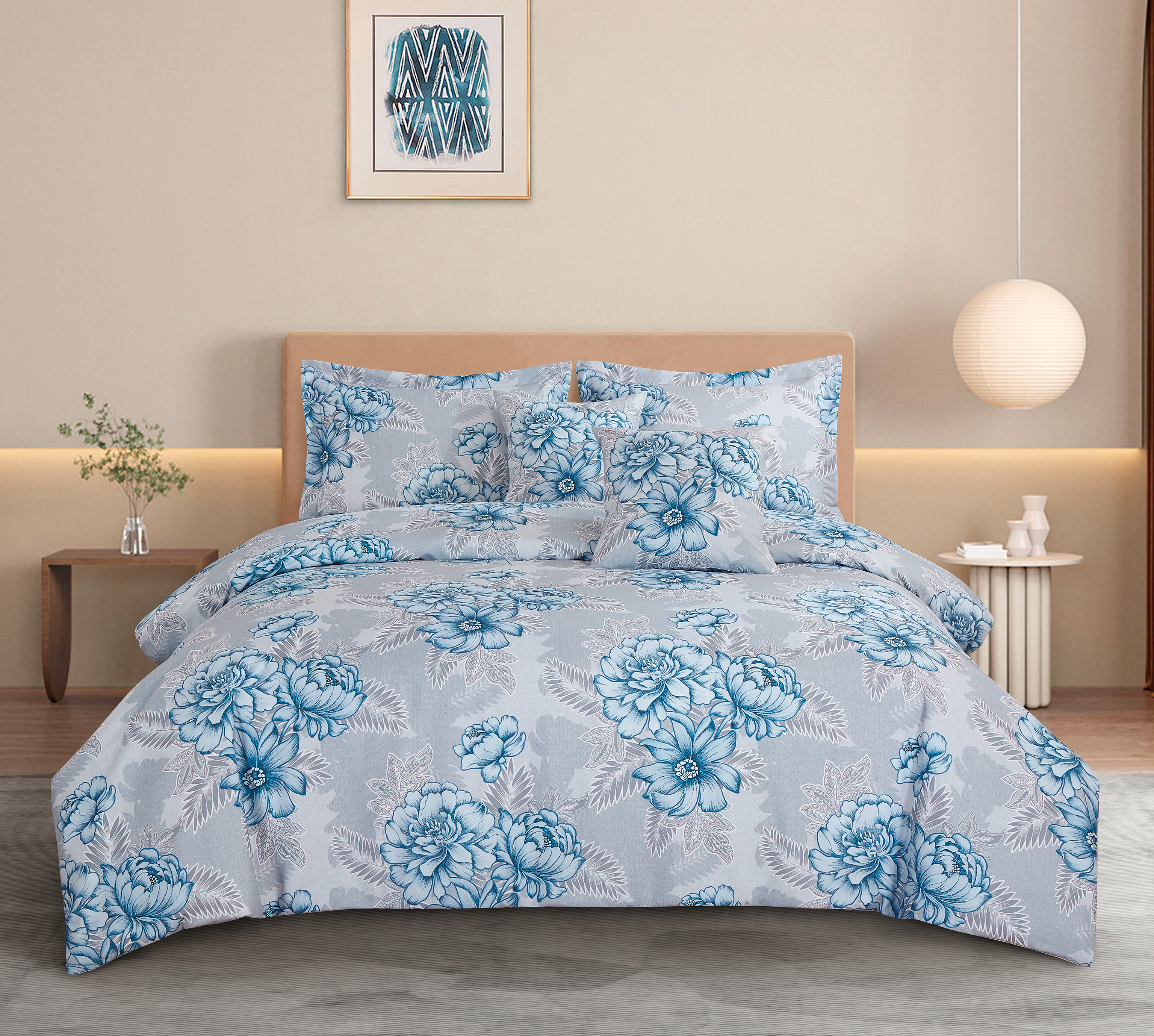Big Blue Peony Printing torum Set