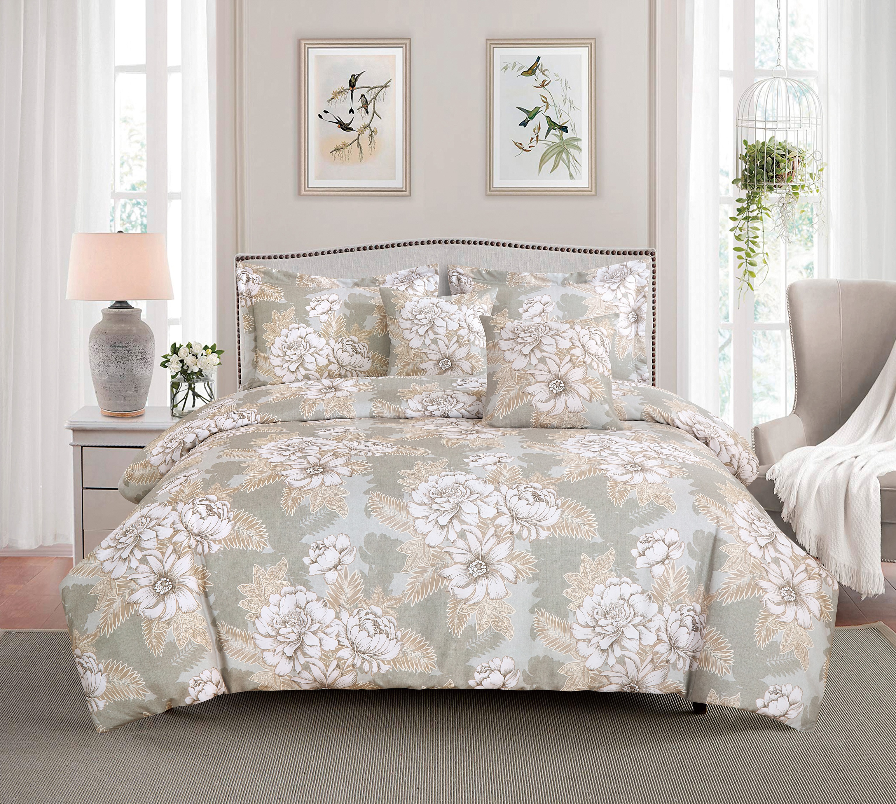 Big Blue Peony Printing torum Set